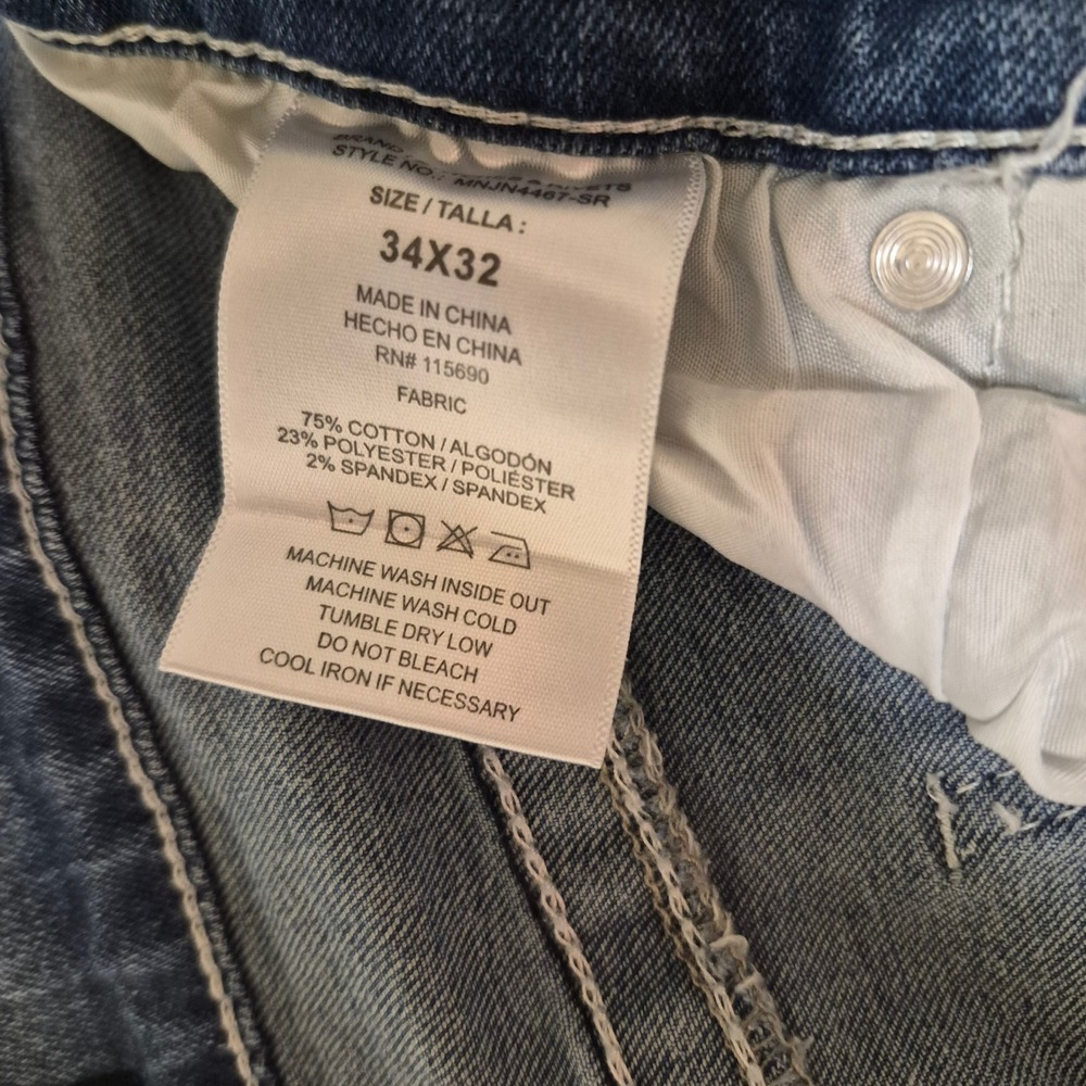 Stitches & Rivets SR86 Mens Bootcut Stretch Jeans 34x32 Medium Wash Blue Denim - Picture 5 of 6